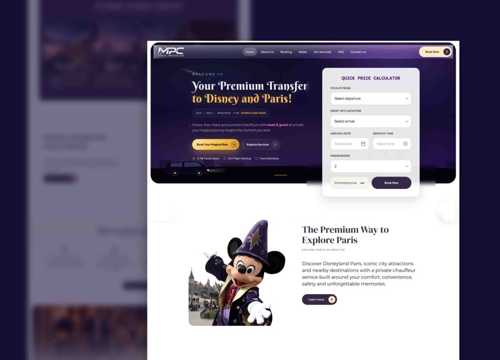 A Premium Transfer Booking Experience for Paris & Disneyland